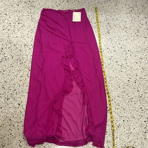 NWT Peppermayo pink Bittersweet mesh maxi skirt high slit 6 mulberry - Picture 7 of 9